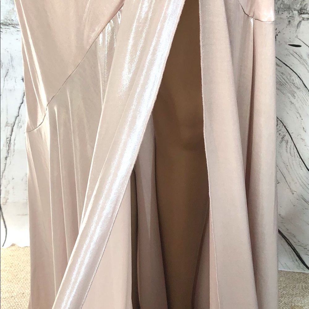 Express Iridescent Blush Pink Maxi Dress L - Picture 3 of 8
